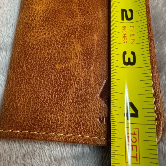 Brown Genuine Leather Slim Wallet Card Holder - Picture 8 of 9